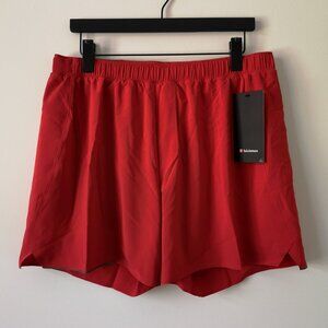 NWT LULULEMON BLDR Red Lightweight Surge Shorts 6" Lined Men's XXL